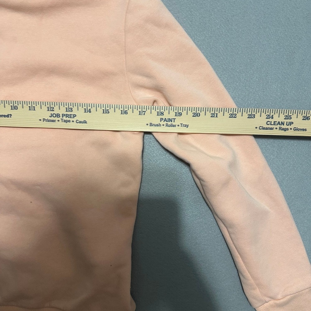Adidas‎ Womens Essentials Logo Hoodie Peach Orange Fleece Sweatshirt Small - Picture 5 of 6